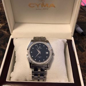 Cyma Men’s Diamond Bezel Watch